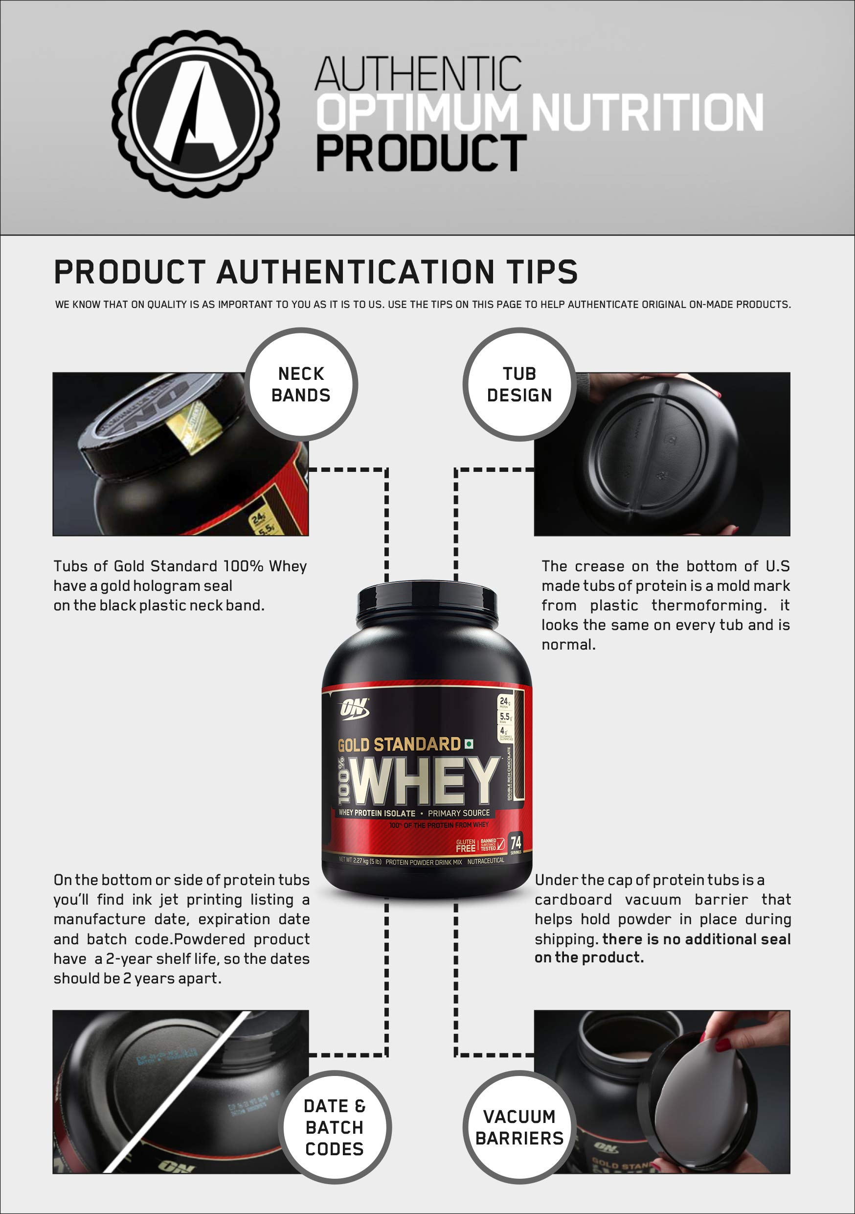 Optimum Nutrition (ON) Gold Standard 100 Whey Protein Powder 5 lbs