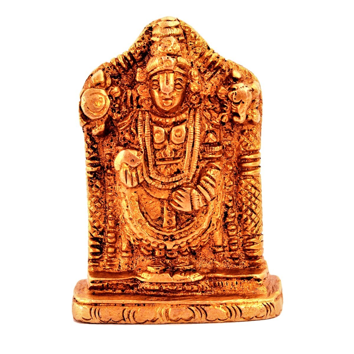 Purpledip Brass Statue Lord Tirupathi Balaji Venkateswara Govinda Srinivasa Full Idol (11186)