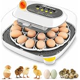 Sailnovo 24 Eggs Incubator, 4 Modes, Temp Control &amp; Humidity Display, Grey | 3 Preset Modes, Built-in Candler, 360 View Window, Humidity Alarm, Easy Clean, Chicken Duck Quail eggs, Home Classroom Farm