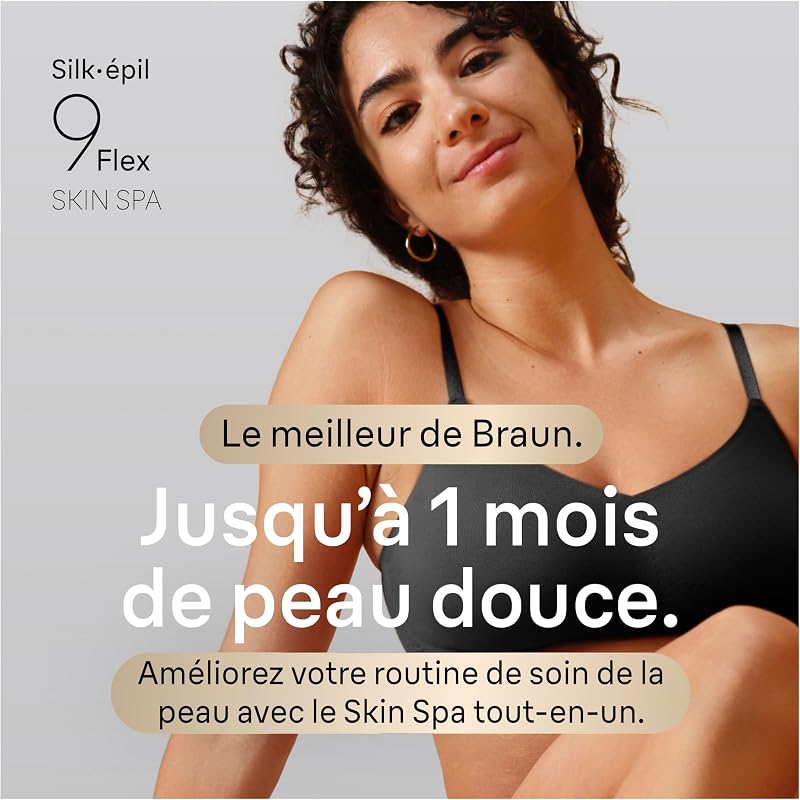 Epilateur Electrique Femme Silk Epil 9, 9-681 3D FaceSpa, Blanc et Or