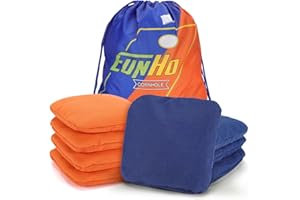 EunHo Dual Sided Cornhole Bags Regulation Set of 8 Professional Cornhole Bean Bags Slick and Stick for Tossing Game-All Weather