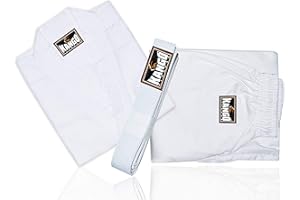 Kango Karate Uniform 8oz for Kids & Adults Midweight Student Karate Gi Martial Arts Uniform Free Belt