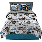 Franco Kids Bedding Super Soft Comforter and Sheet Set with Sham, 7 Piece Full Size, Jurassic World