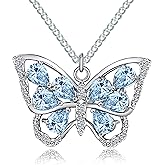 Monarch Butterfly Necklace - 925 Sterling Silver Wing Pendant, Symbol of Love & Strength - Gift for Women, Wife, Daughter - Mother's Day, Anniversary, Valentine's, Christmas, Birthday, Graduation Present
