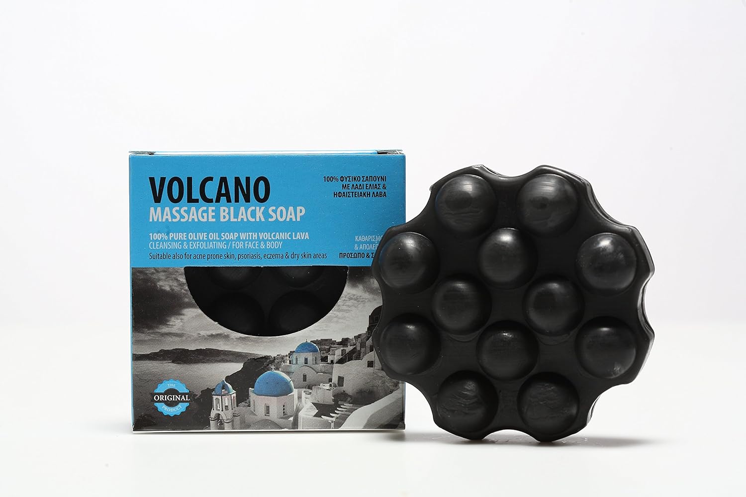 VOLCANO MASSAGE BLACK SOAP WITH OLIVE OIL CLEANSING & EXFOLIATING