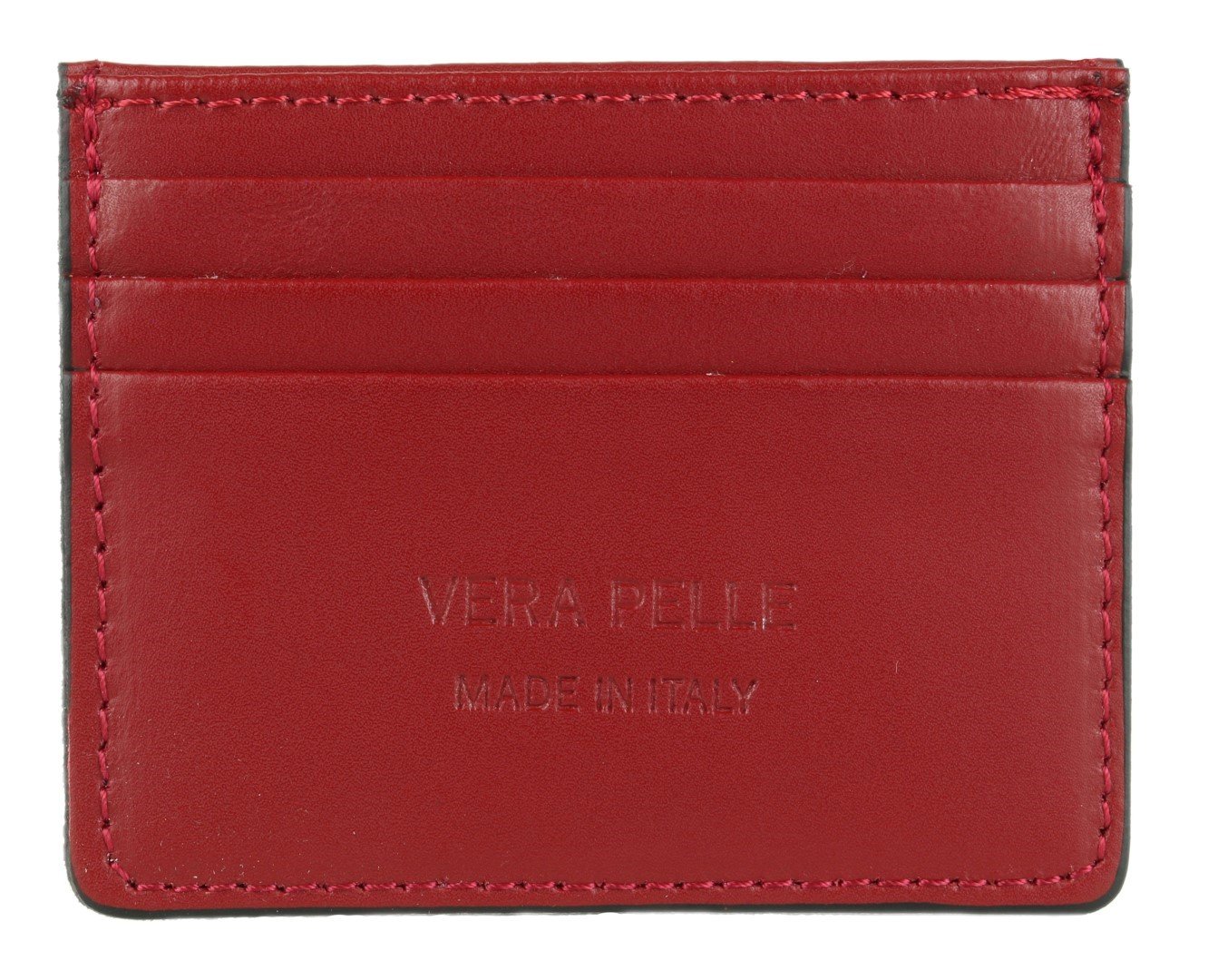 Girly Handbags Plain Genuine Leather Card Holder - Red