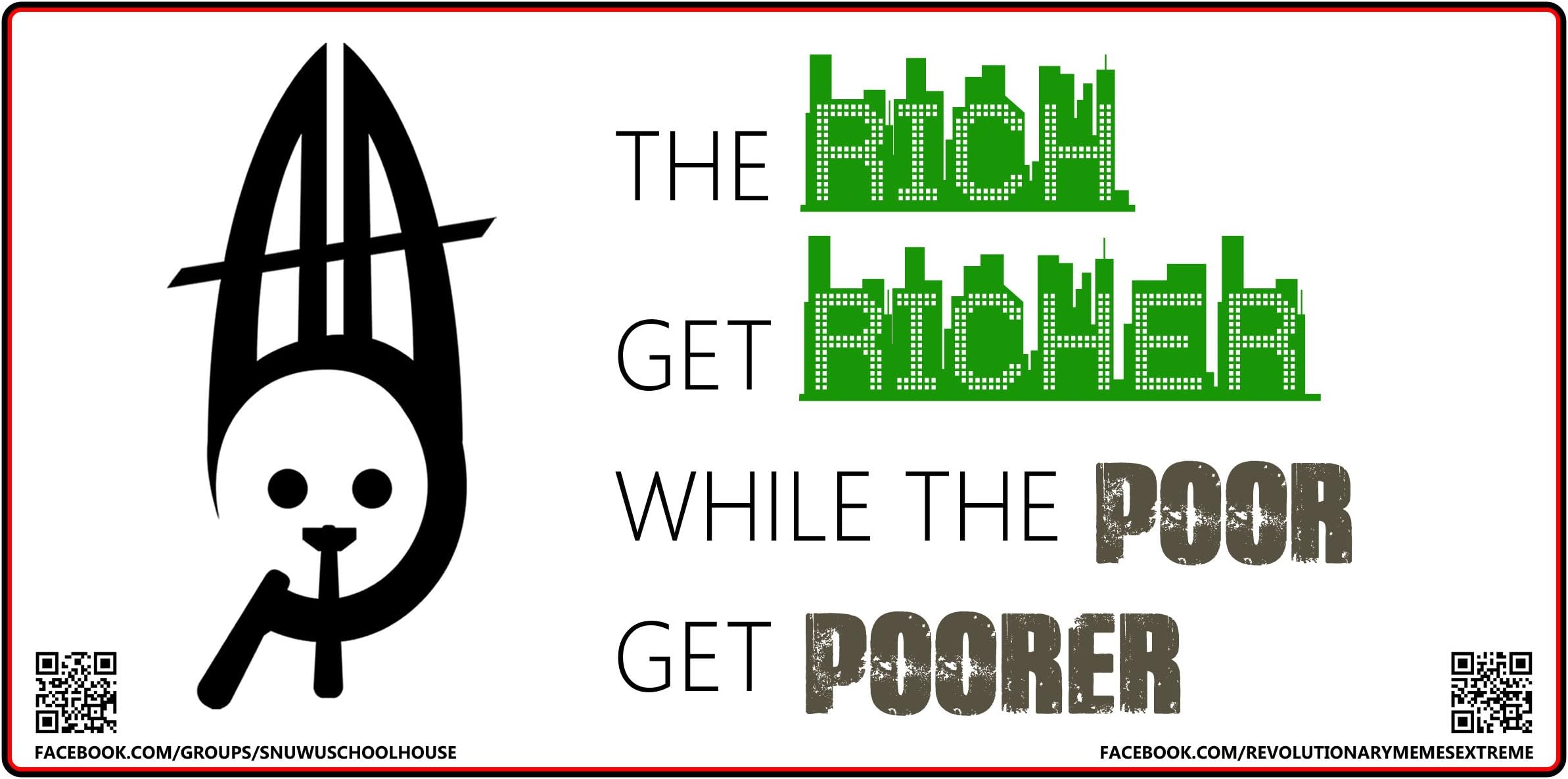 Snuggly Wuggly Fundraiser Rich Get Richer 3" Vinyl Sticker