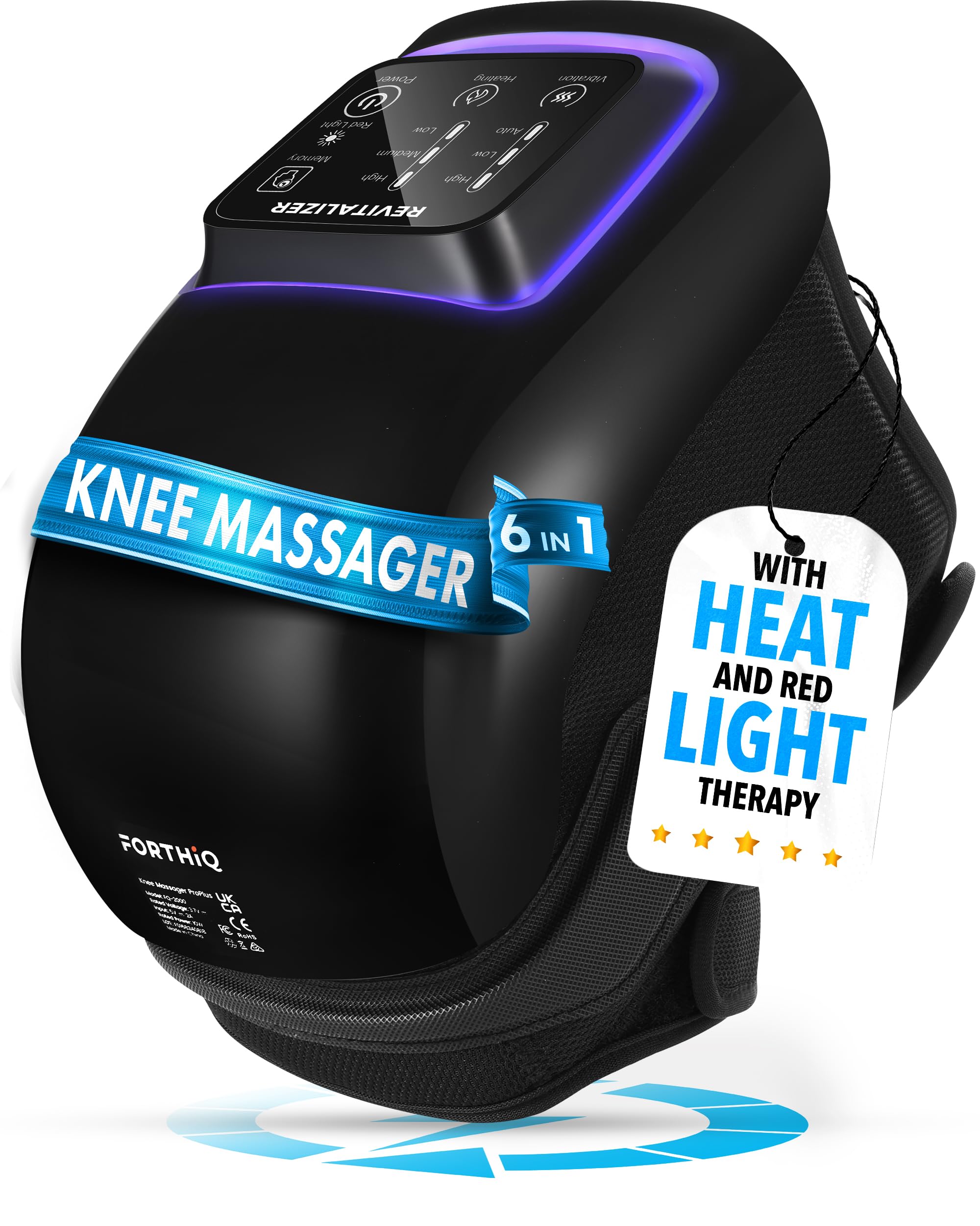 Photo 1 of FORTHiQ Knee Massager Pro+ with Heat, Red Light and Vibration, 6-in-1, Dual-Wavelength - Cordless, Portable, Adjustable Straps, Easy to Use, Saves Your Settings, FSA-HSA Eligible