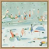 Amanti Art Framed Canvas Wall Art 22x22 Summer Confetti II by Emma Scarvey, Framed Wall Art Canvas, Beach Artwork, Modern Dec