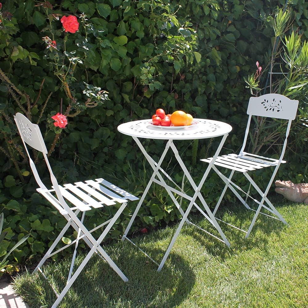 Amazon Com Oc Orange Casual 3 Piece Floral Bistro Set Steel