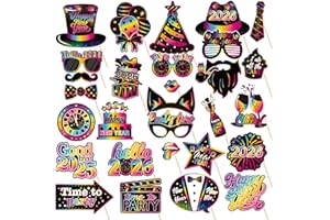 30PCS New Year Photo Booth Props New Year Party Decorations 2026 Photo Booth Props Supplies Hello 2026 New Years Decorations 