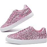 Jeekopeg Glitter Sparkly Fashion Sneakers Shoes Shiny Casual Shoes Bling Sequin Concert Low Cut Lace up Shoes