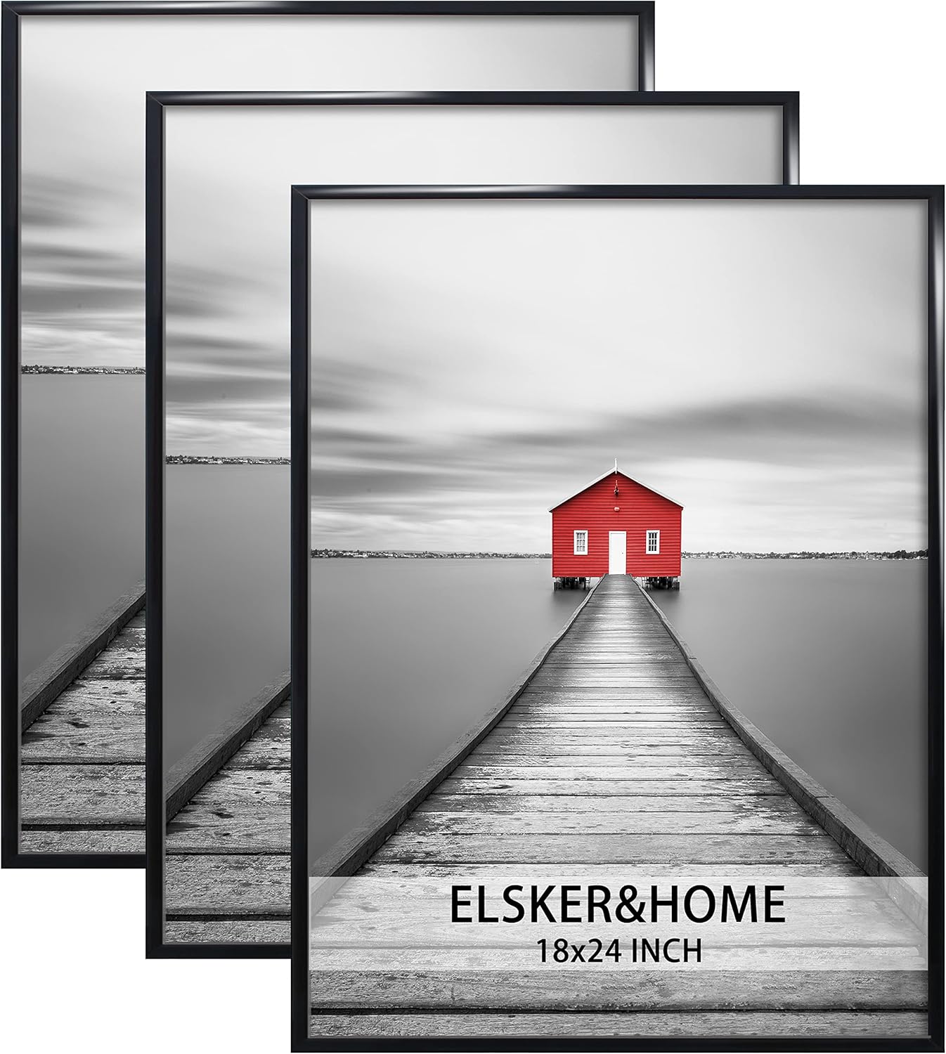 Photo Albums, Frames & Accessories - ELSKER&HOME 18x24 Poster Frame 3 Pack, Black Picture Frame for Horizontal or Vertical Wall Mounting, Durable and Scratch-proof