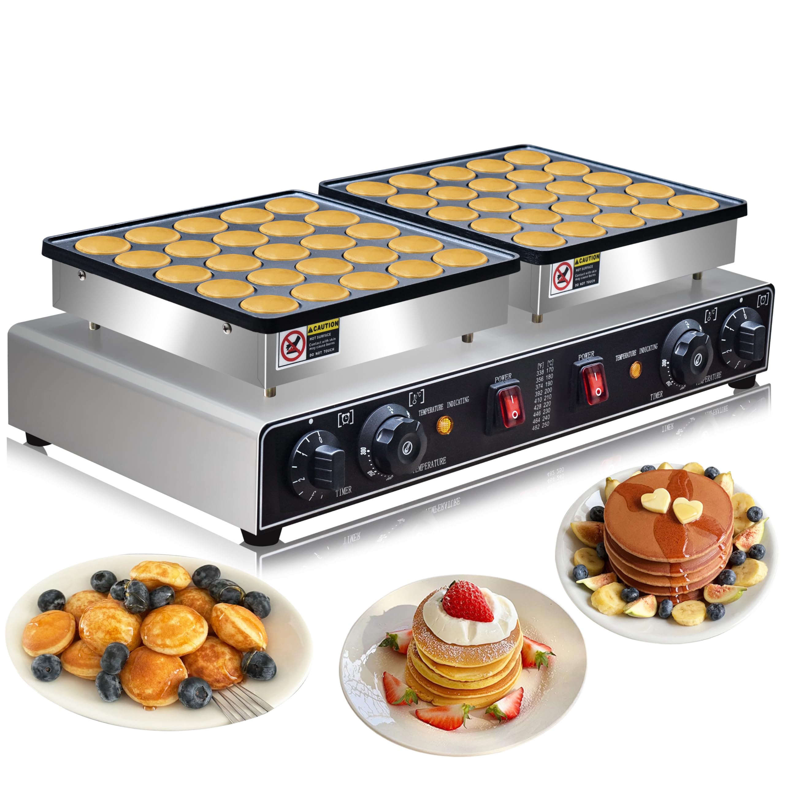1900W Electric Mini Pancake Maker, 50PCS Commercial Mini Dutch Pancake Maker,1.8 Inches Dutch Poffertjes Grill,Non stick,Non stick,For Home Kitchen Restaurant Snack Dessert.