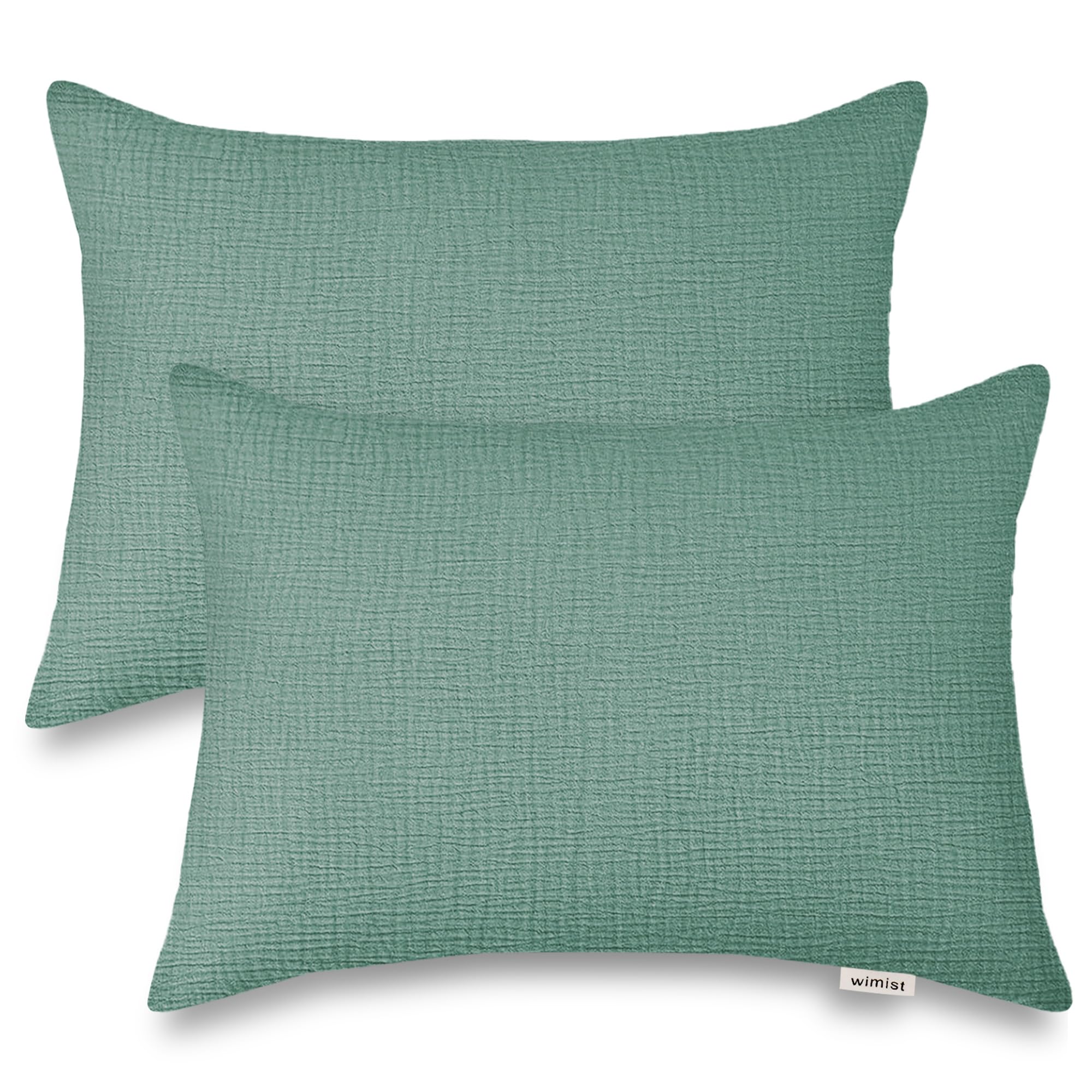Photo 1 of Wimist Toddler Pillowcases for 13"x18" Pillow 2 Pack, Muslin Small Toddler Baby Kids Travel Pillow Covers for Boys Girls with Envelope Closure (Roman Green, 13 x 18 Inch)