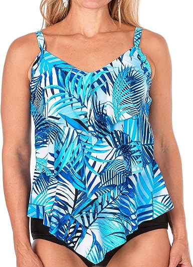 tiered ruffle tankini top
