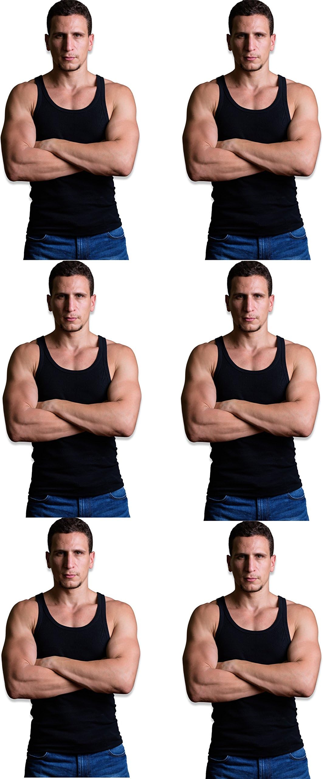 Men's 6 Pack Cotton A-Shirt Tanks