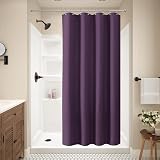 Shower Curtain 122x182cm Purple with Metal Hooks Waffle Fabric view 2