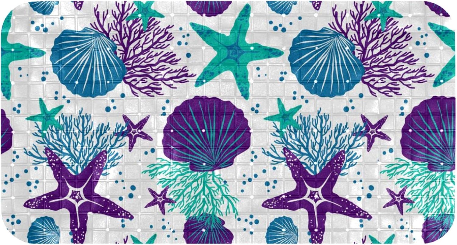 nakw88 Alfombrillas de baño 26.9 x 14.7 antideslizante, diseño de coral