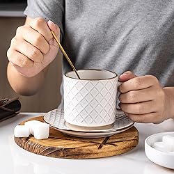 GBHOME 6OZ Stackable Coffee Mugs, Ceramic Coffee