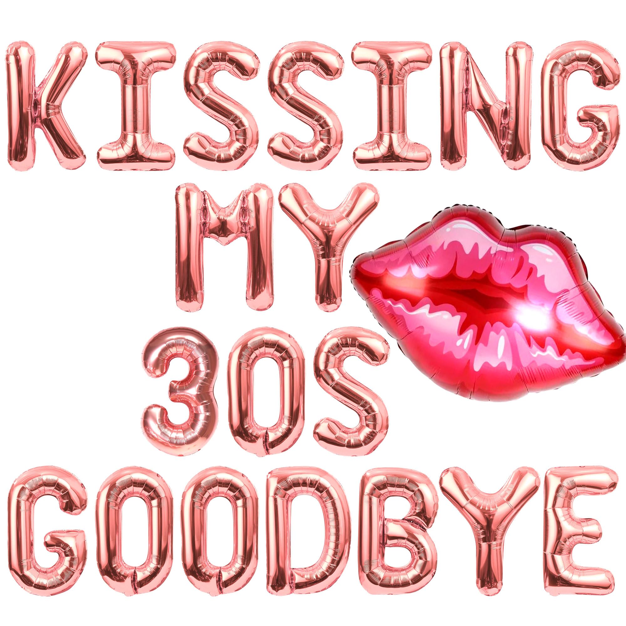 Photo 1 of JeVenis Kissing My 30s Goodbye Decorations Kissing My 30s Goodbye Banner Balloons 40th Birthday Balloon Dirty 40 Balloon