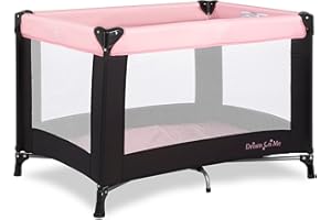 Dream On Me Nest Portable Playard , Award-Winning Lightweight Travel Playpen for Baby. Quick Fold, Mesh Sides, Foldable Mattress Pad, No-Tool Assembly, Meets ASTM/CPSC Standards -Pink