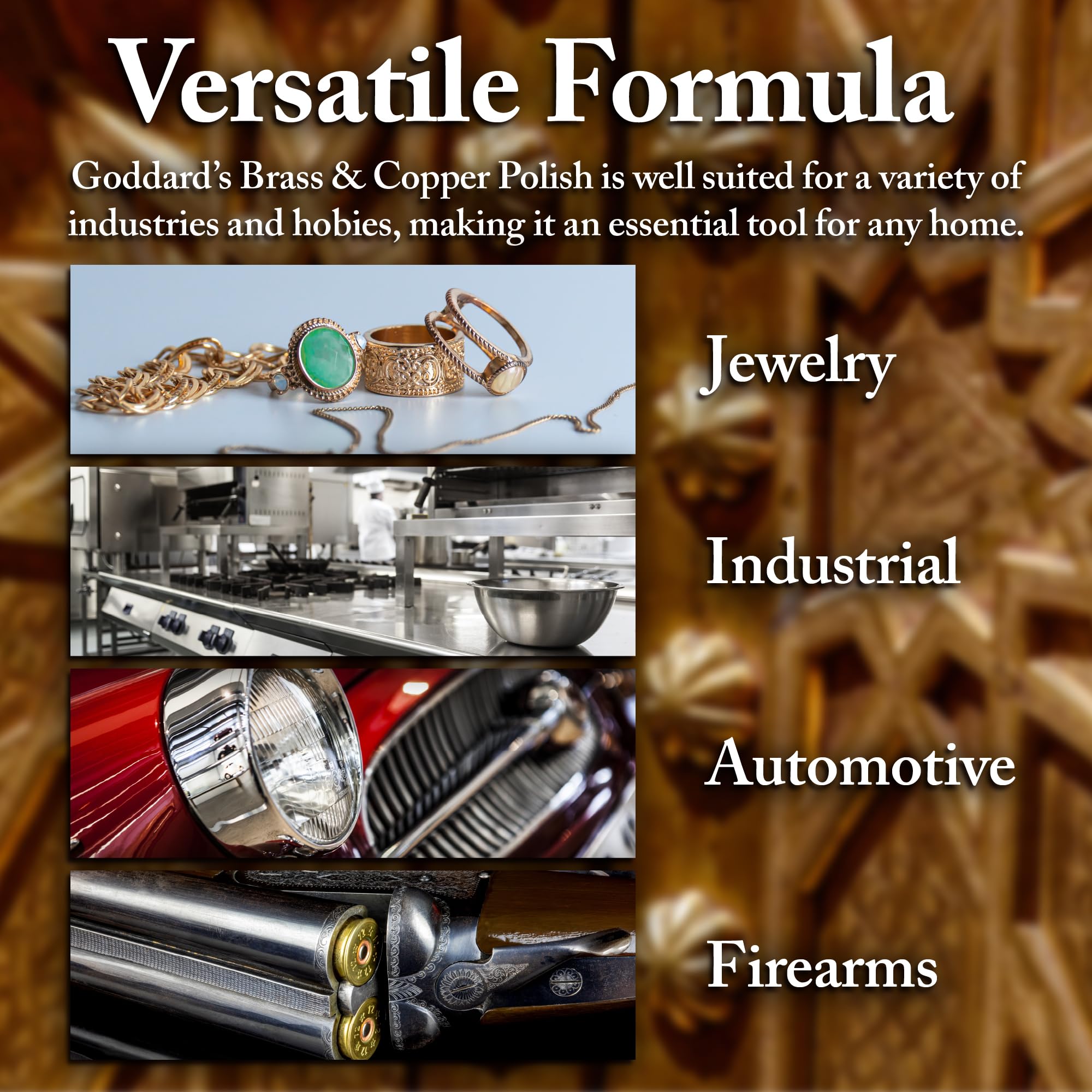 Goddard’s Copper & Brass Polish, Copper Cleaner & Brass Cleaner for Long-Lasting Shine, Metal Polish for Pewter, Chrome & More, Metal Polishing Compound (7oz)