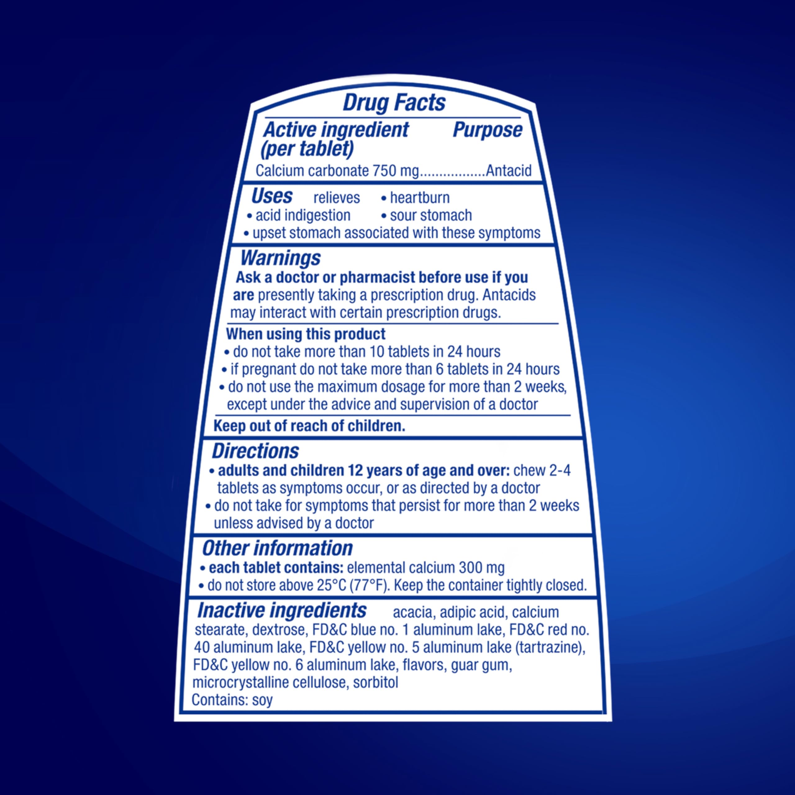 Tums Smoothies Antacid Calcium Supplement, 12 ct