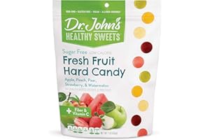 DR. JOHN'S HEALTHY SWEETS Dr. John’s Sugar Free Candy, Healthy Hard Candy with Zero Sugar, Low Calorie Snacks, Keto Friendly, Vegan, Gluten Free, Fresh Fruit Flavors, 100 Count, 1 LB