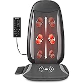 COMFIER Shiatsu Back Massager with Heat,Massage Chair Pad for Back Relief deep,Heated seat Cushion,Chair Massager for Neck,Hip with Kneading & Vibration,Home Office, for Women Men,Dad,Mom