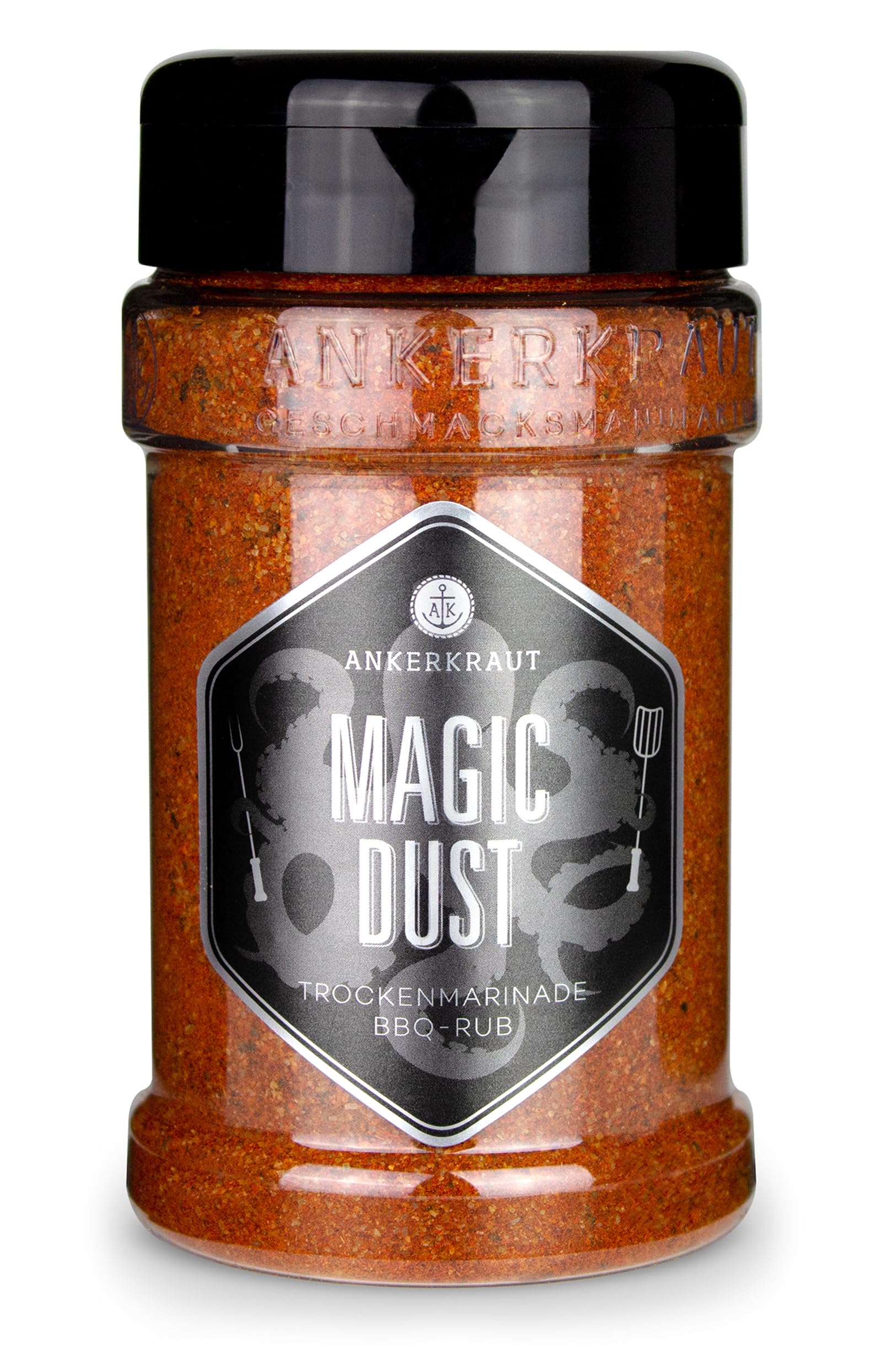 Ankerkraut Magic Dust, BBQ Rub, Marinade für Fleisch, Gewürzmischung zum grillen, allzweck Gewürz mit Paprika geräuchert nach Originalrezept, 230 g im Streuer