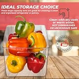 Amtido Clear Plastic Storage Bins 6 Pack Fridge Pantry Organization view 6