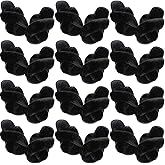 Silicherry 12 Pairs Women's Fuzzy Slippers Cross Band Open Toe Bridesmaid Fluffy Comfy House Slippers for Indoor Outdoor Wedding