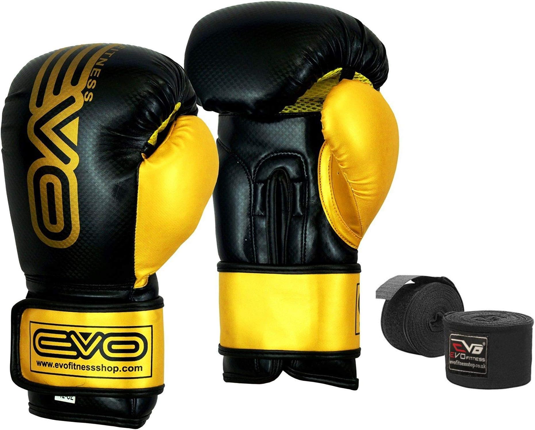 EVO Fitness Pro Boxing Gloves MMA Punch Bags Sparring Muay Thai Kick Boxing Fighting Training Gloves For Men Women with Boxing Hand Wraps