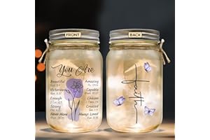 2IMT Religious Gifts for Women Christian Mason Jar Lamp - Easter Mothers Day Inspiration for Mom Bible Encouragement Gifts for Women - Faith Jar 14oz Nightlight Bible Scripture for Mom Nana Girlfriend