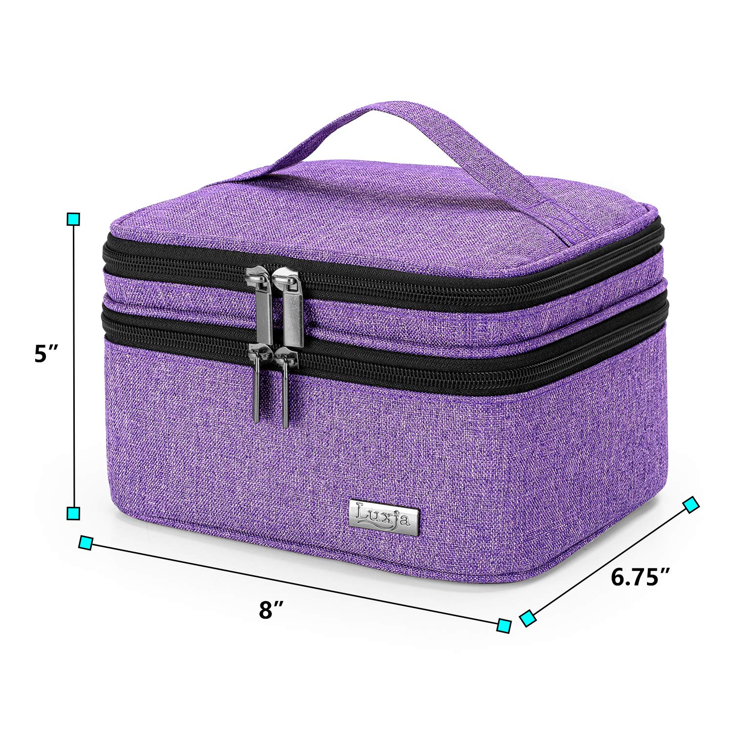 Luxja Essential Oil Carrying Case - Holds 30 Bottles (5ml-30ml, Also Fits for Roller Bottles), Double-Layer Organizer for Essential Oil and Accessories, Purple (Bag Only) : Beauty