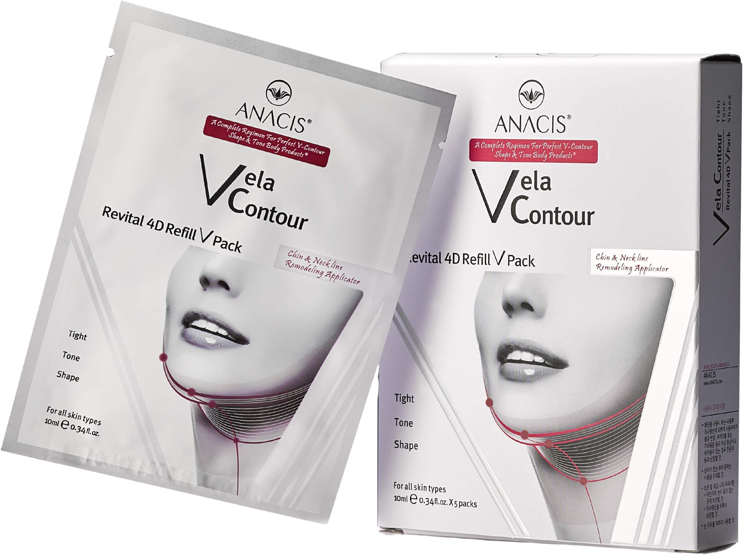 Double Chin Reducer Neck Firming Face Shaping Mask. Made In Korea (5 Masks)