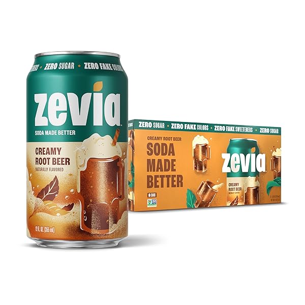ZEVIA ZERO SUGAR SODA, CREAMY ROOT BEER, 12...