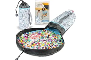 Creative QT SlideAway, Unicorn Print, On-The-Go Mini Storage Bag and Table Top Play Mat For Kids and Toddlers, Room and Travel Toy Organizer