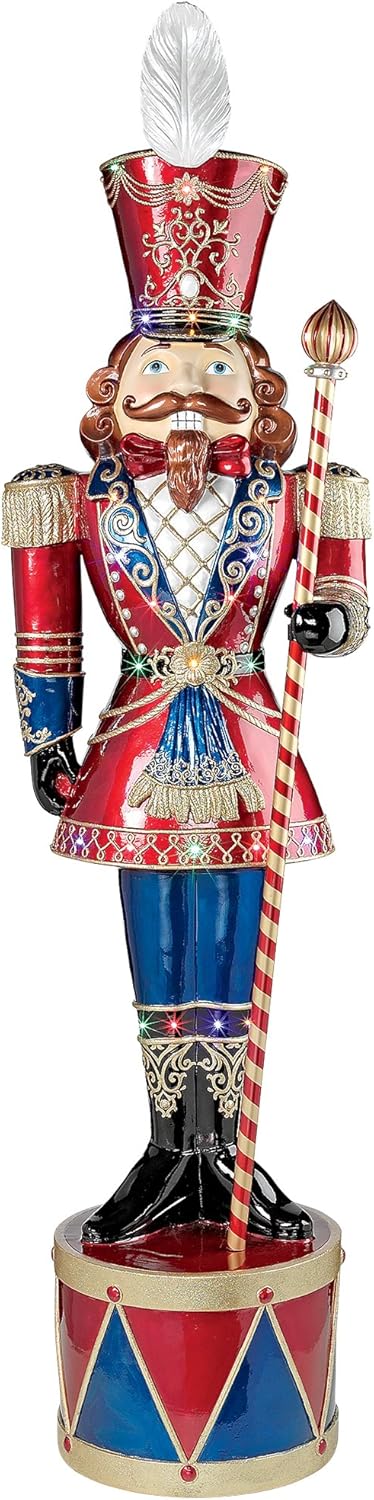 The Nutcracker Figures - Illuminated Bavarian-Style Giant LED Christmas Nutcracker Soldier Statue - LED Holiday Decor Statue