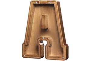 AORCMITN Wooden Letter Coin Piggy Bank for Boys Girls Kids Toddler Adults Money Bank Best Gift for Friends（9.2inch-A