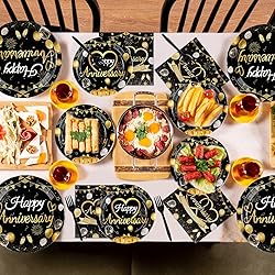 96 Pcs Happy Anniversary Decorations Disposable