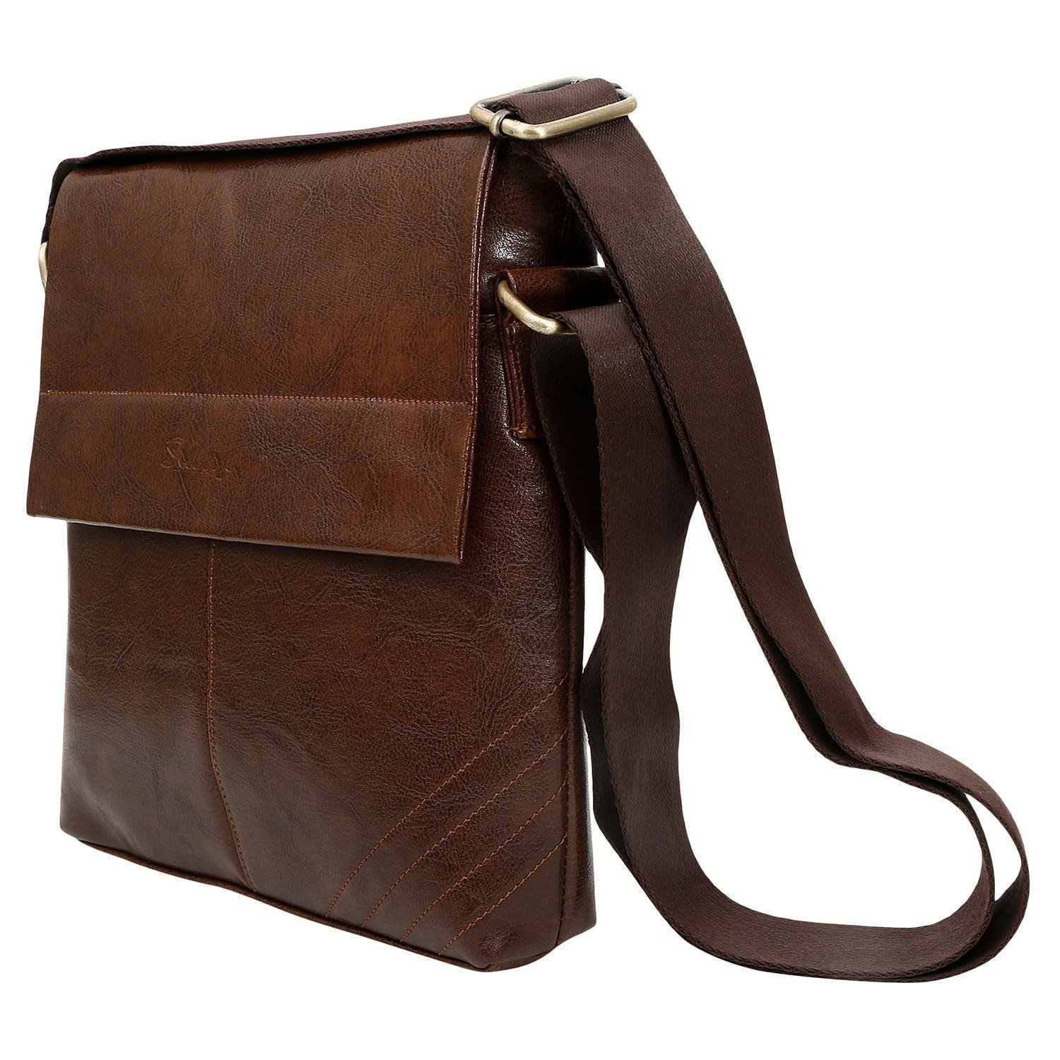 sphinx long flap mens cross-body sling bag (25 x 22 x 7 cm)
