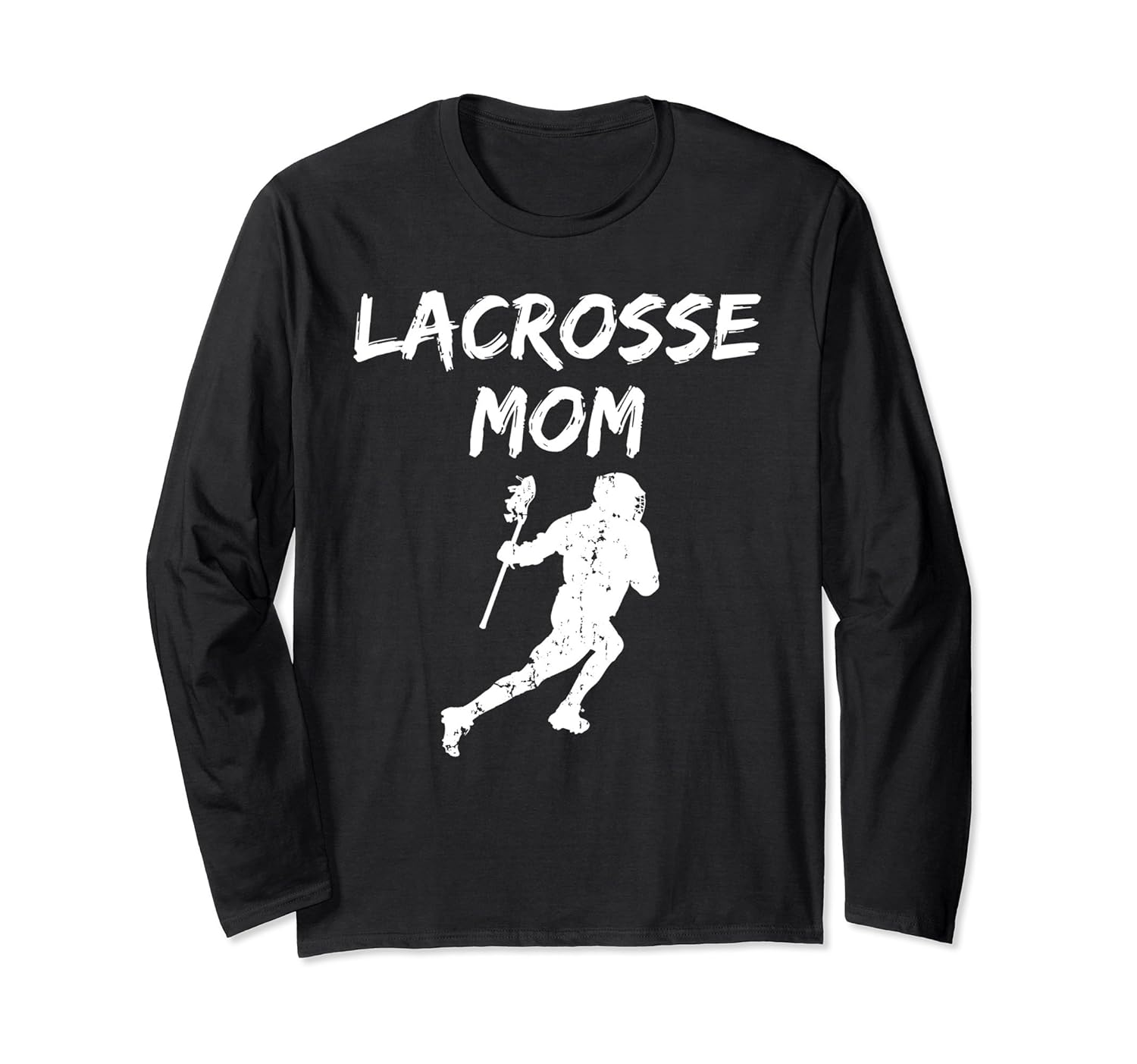 Lacrosse Mom Long Sleeve Shirt Cool Distressed LAX Tee Mama4LVS