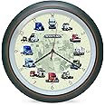 Mark Feldstein & Associates Freightliner Trucks Gunmetal Silver 13 inch Sound Hanging Wall Clock