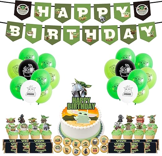 Amazon.com: Baby Yoda Party Supplies, 80 Pcs Party Decorations - Banner