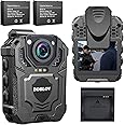 BOBLOV T5 128GB 1440P Body Camera with Video and Audio, 2 * 1800mAh Batteies with Dock, Wearable Police Body Cameras for Law Enforcement, Night Vision, Compact and Lightweight(128GB)