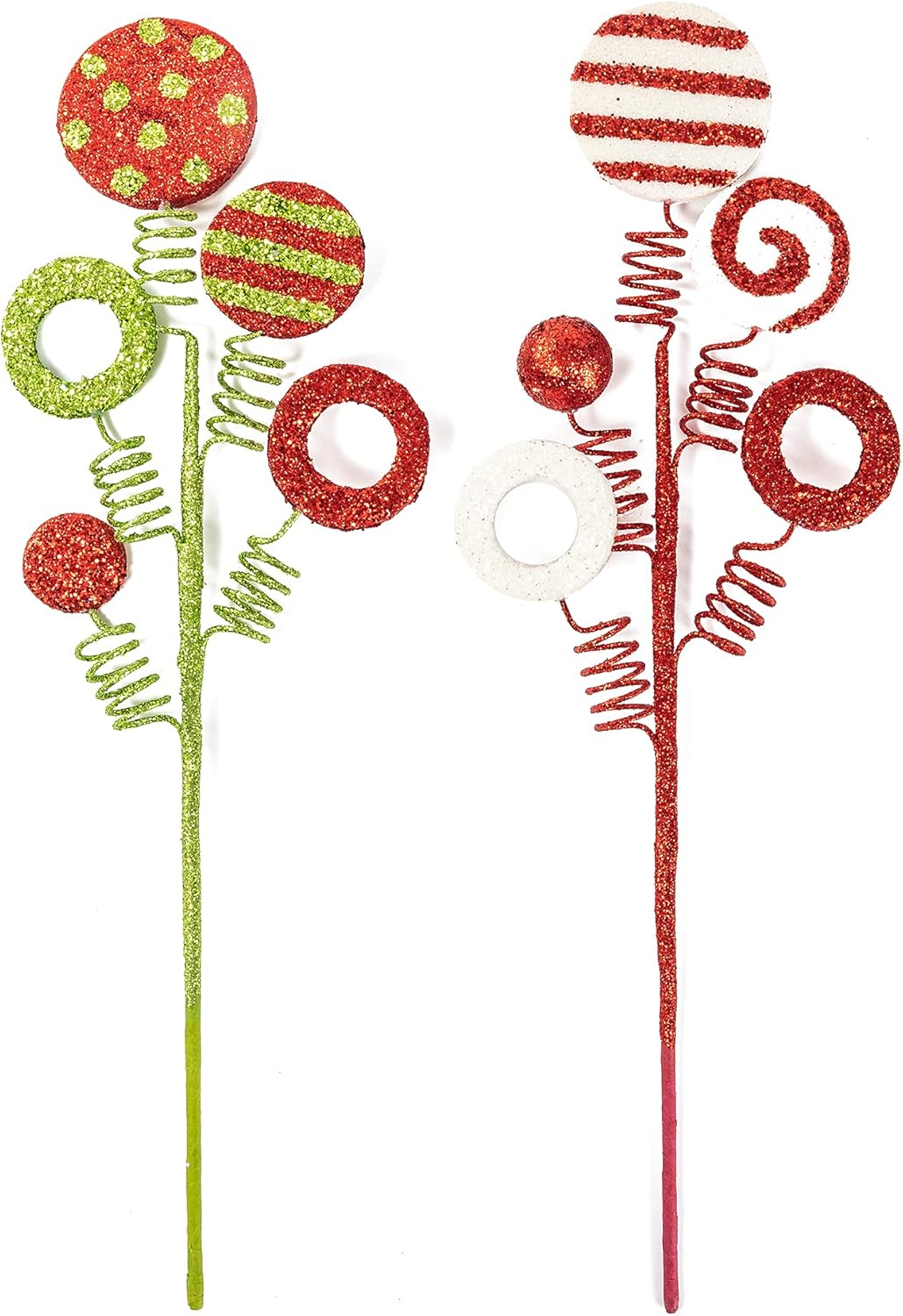 Tree Toppers - Wesail Christmas Tree Picks, Xmas Candy and Lollipop Pick for Holiday Decorations and Novelty Decor, Christmas Glitter Ornament for Xmas Tree Topper Decor