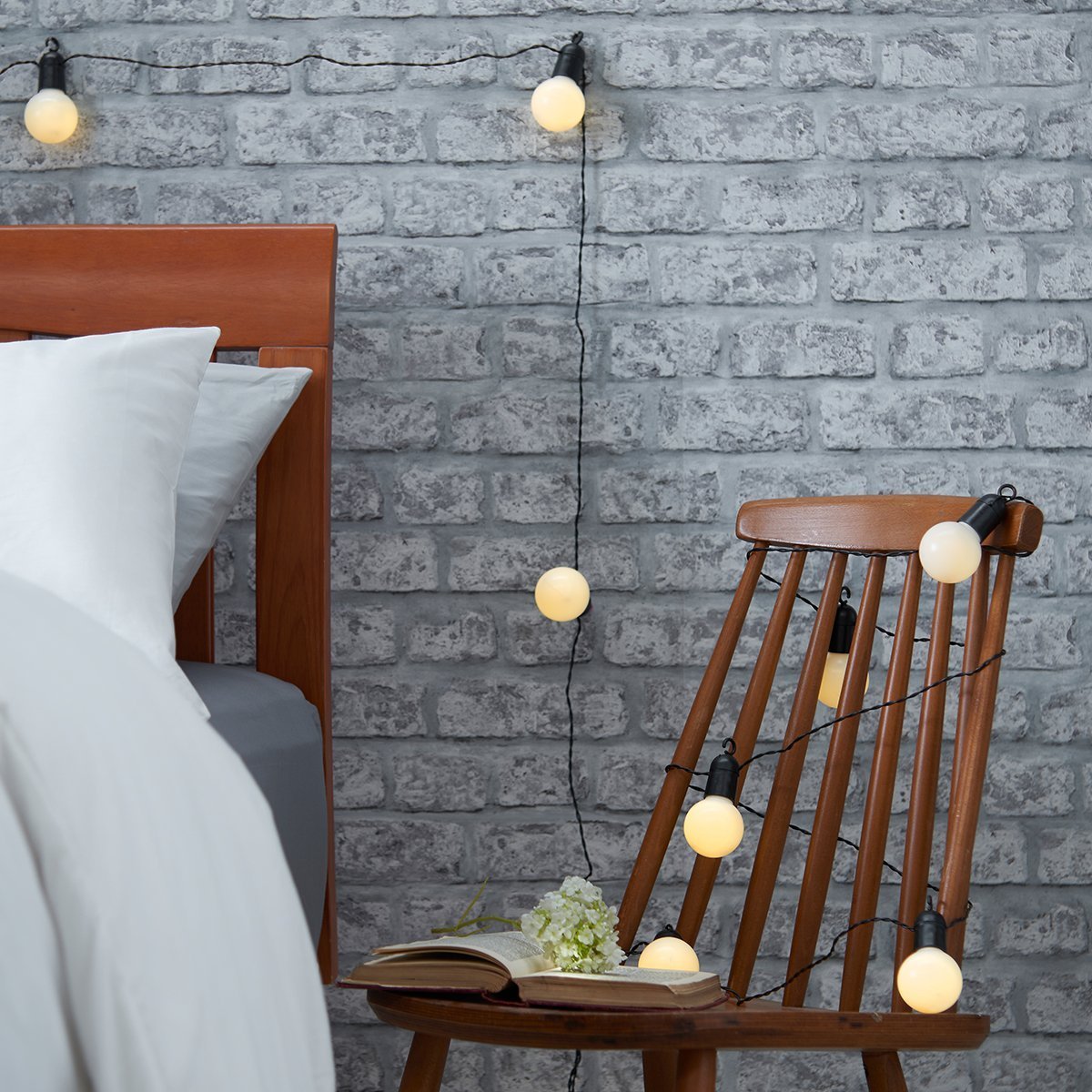 Bombillas de Exterior Blanco Cálido EONANT 20LED 19.7ft Globo de