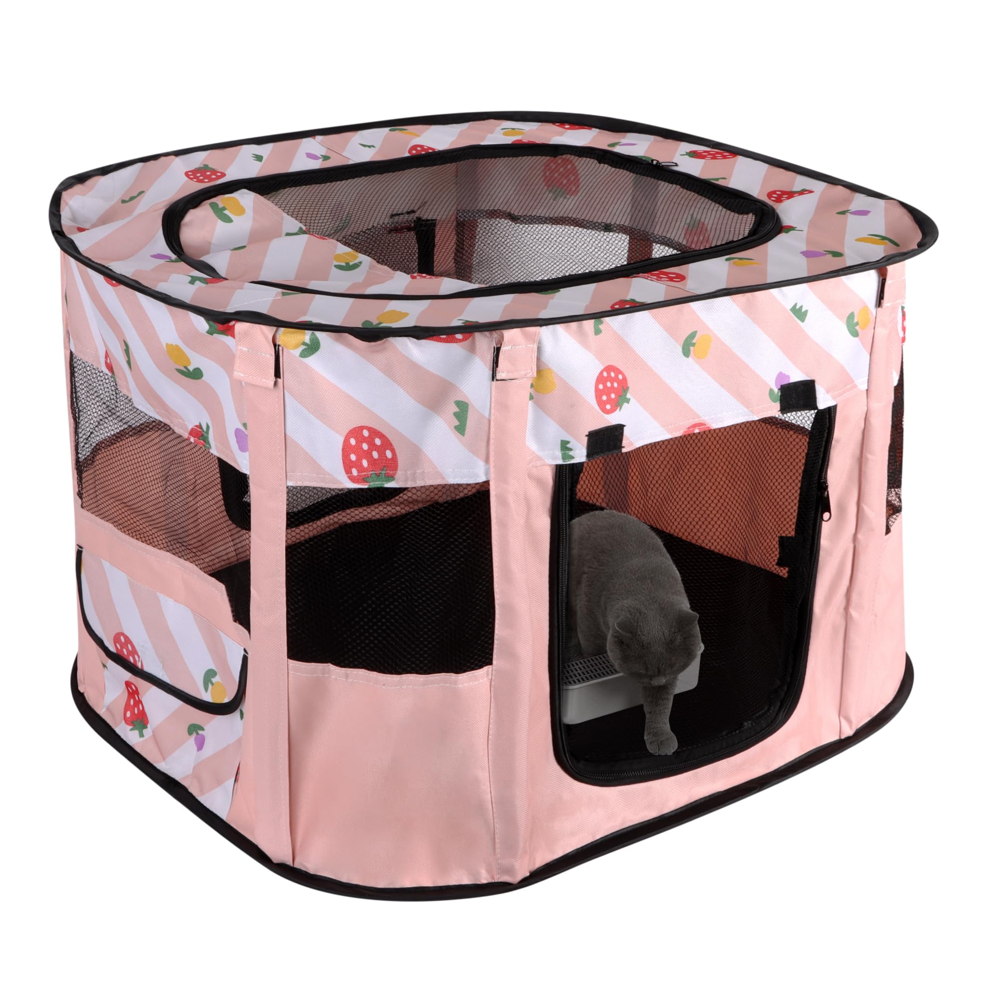 Pet Playpen, Pop up Puppy Pen, Cat Playpen, Small Dog Crate for Indoor Outdoor 70 x 55 x 45cm